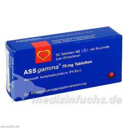 ASS-gamma 75mg Tabletten, 50 ST – PZN 2859666