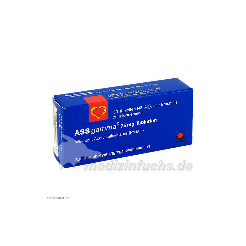 ASS-gamma 75mg Tabletten, 50 ST – PZN 2859666