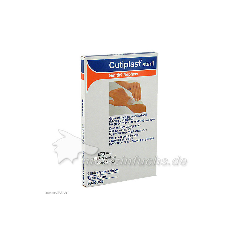 CUTIPLAST steriler Wundverband 7,2cmx5cm, 5 ST – PZN 8436932
