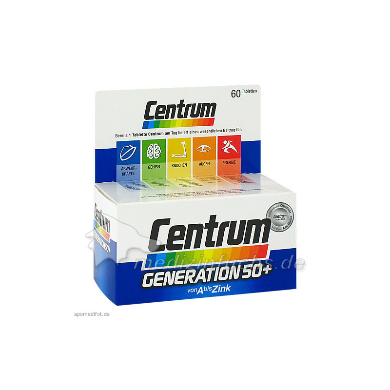 Centrum Generation 50+ A-Zink + FloraGlo Lutein, 60 ST – PZN 707484