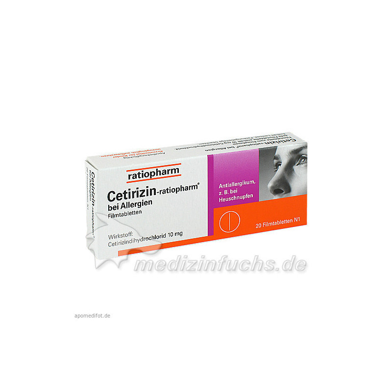 Cetirizin-ratiopharm bei Allergien 10 mg Filmtabl., 20 ST – PZN 2158142