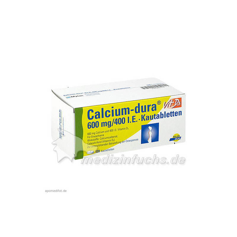 Calcium-dura Vit D3 600mg/400 I.E., 120 ST – PZN 8920757