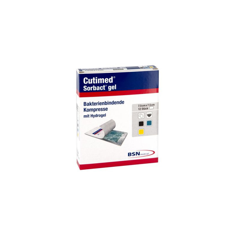 Cutimed Sorbact Gel Kompressen 7,5x7,5 cm (12 stk) – PZN 7353434
