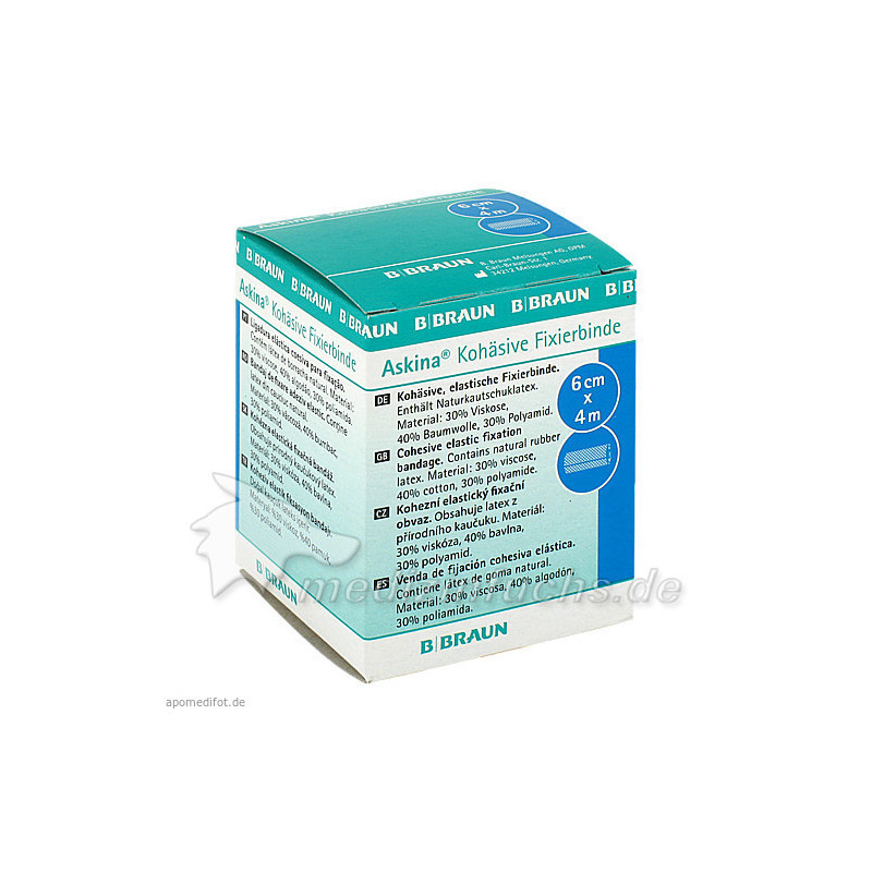 Askina Kohäsive Fixierbinde elast ungebl 4mX6cm, 1 ST – PZN 6158162