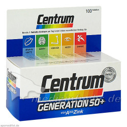 Centrum Generation 50+ A-Zink + FloraGlo Lutein, 100 ST – PZN 1240479