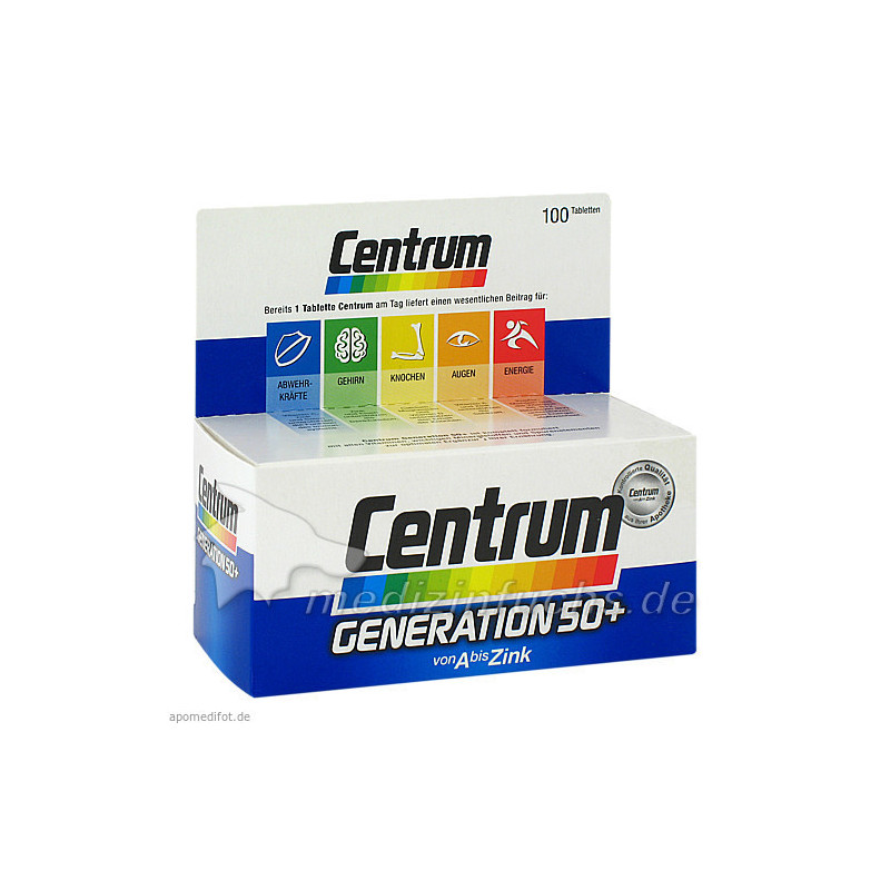Centrum Generation 50+ A-Zink + FloraGlo Lutein, 100 ST – PZN 1240479