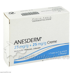 ANESDERM 25mg/g + 25mg/g Creme + 2 Pflaster, 5 G – PZN 9071496