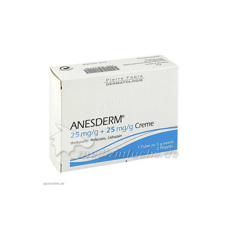 ANESDERM 25mg/g + 25mg/g Creme + 2 Pflaster, 5 G – PZN 9071496