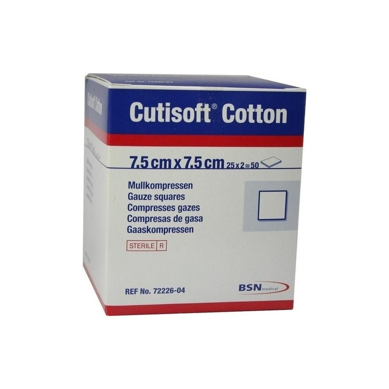 Cutisoft Cotton Kompressen 7.5x7.5cm steril, 25X2 ST – PZN 1563395