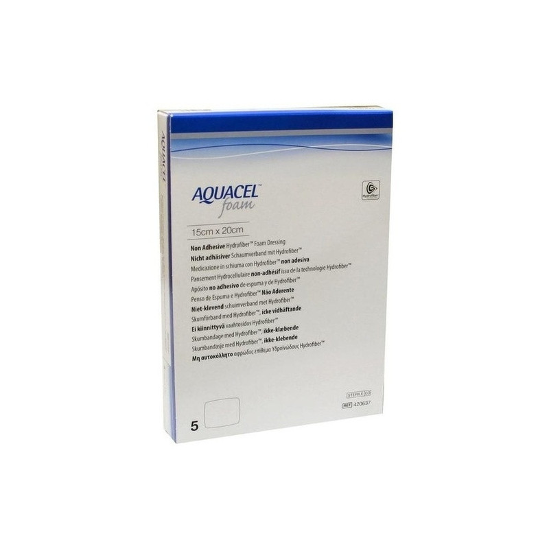 AQUACEL Foam nicht-adhäsiv 15x20cm, 5 ST – PZN 8999859