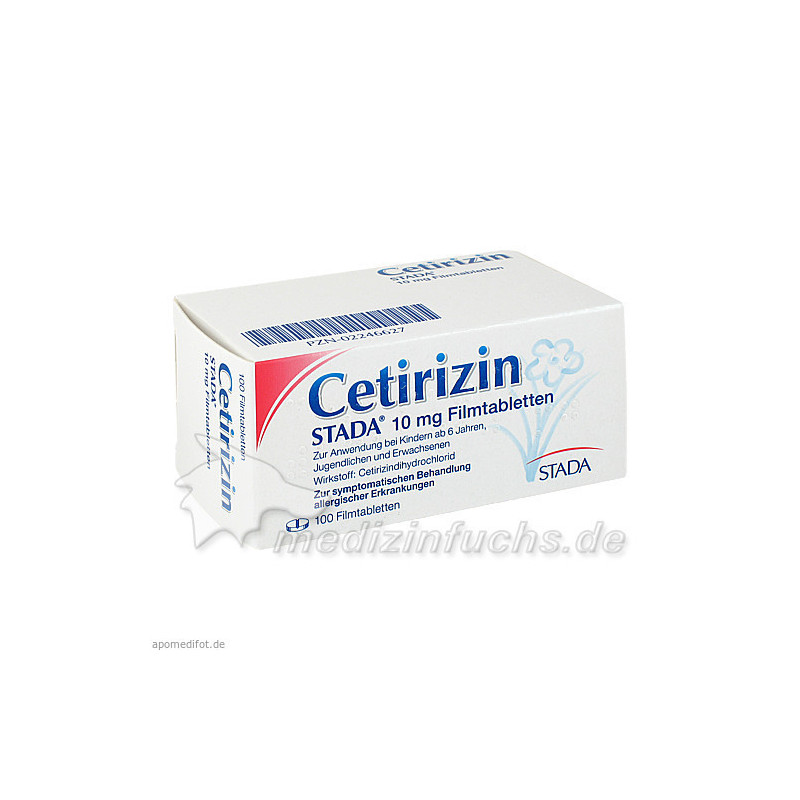 Cetirizin STADA 10mg Filmtabletten, 100 ST – PZN 2246627