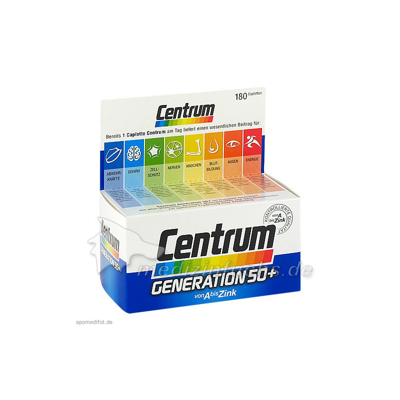 Centrum Generation 50+ A-Zink + FloraGlo Lutein, 180 ST – PZN 1867221