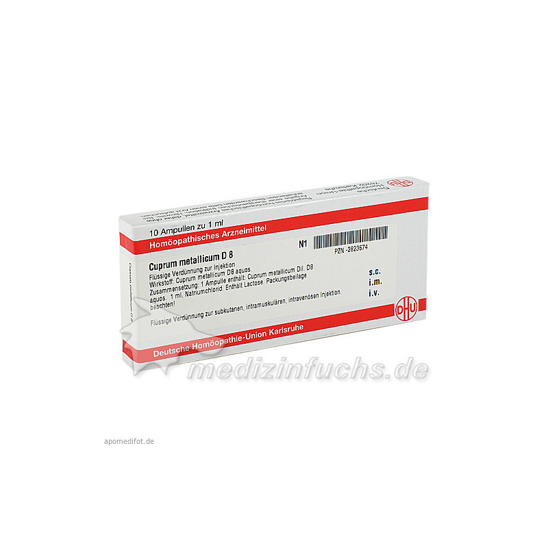 CUPRUM METALLICUM D 8 Ampullen, 10X1 ML – PZN 2823674