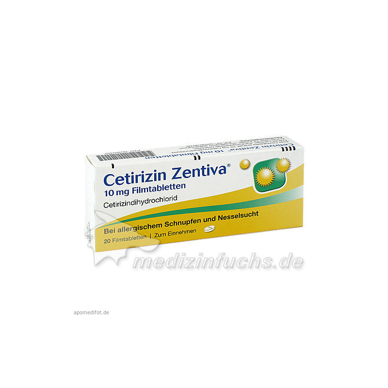 Cetirizin Zentiva 10 mg Filmtabletten, 20 ST – PZN 365492
