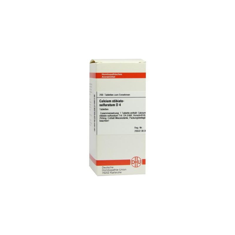 Calcium Stibiato Sulfuratum D 4 Tabletten (200 stk) – PZN 2895343