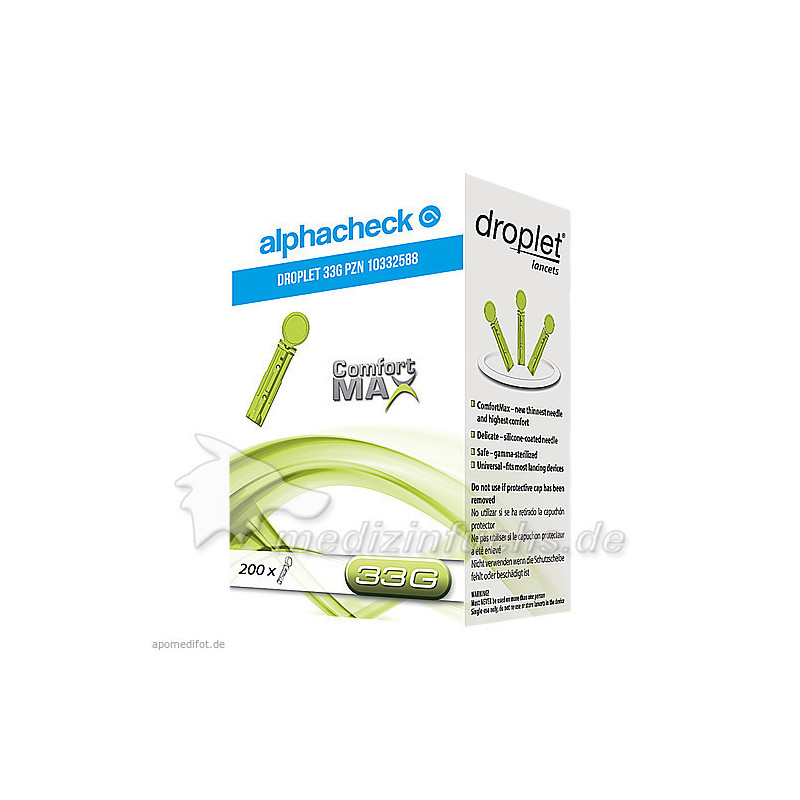 alphacheck droplet Lanzetten 33g, 200 ST – PZN 10332588