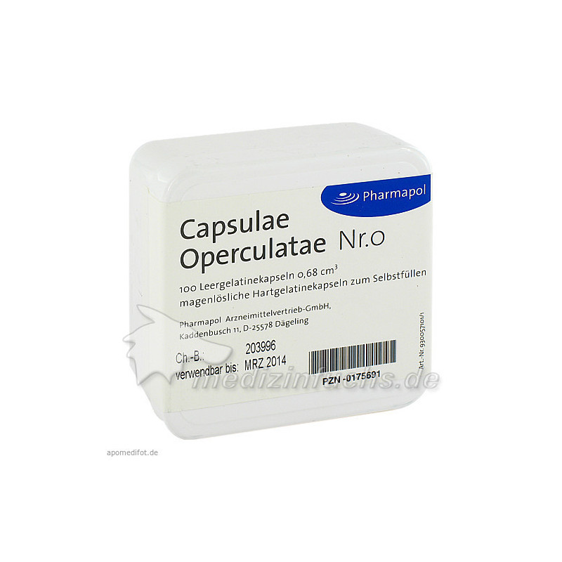 CAPSULAE Operculatae Kapseln Nr.0 0,68, 100 ST – PZN 175691