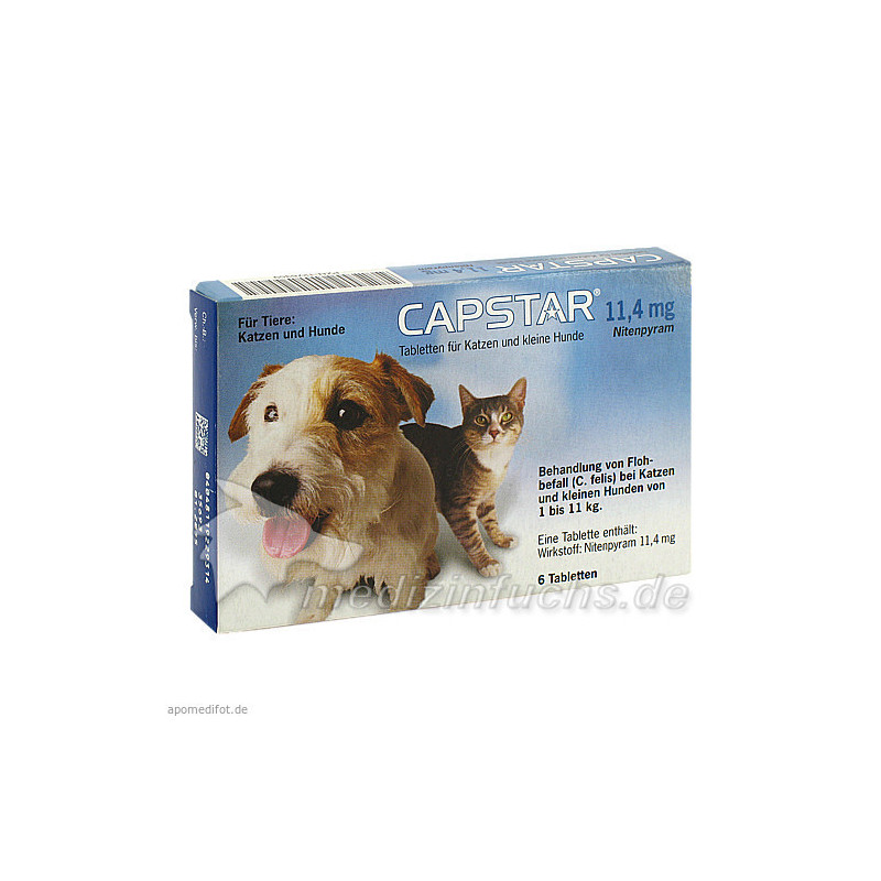 CAPSTAR 11,4 mg Tabletten f.Katzen/kleine Hunde, 6 ST – PZN 1276359