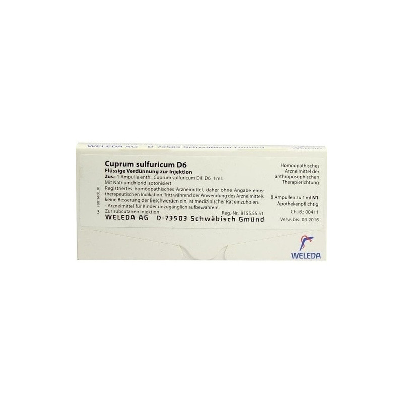 CUPRUM SULF D 6, 8X1 ML – PZN 1621537