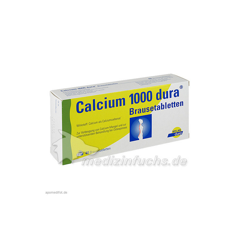 Calcium 1000 Dura Brausetabletten, 40 ST – PZN 7730291