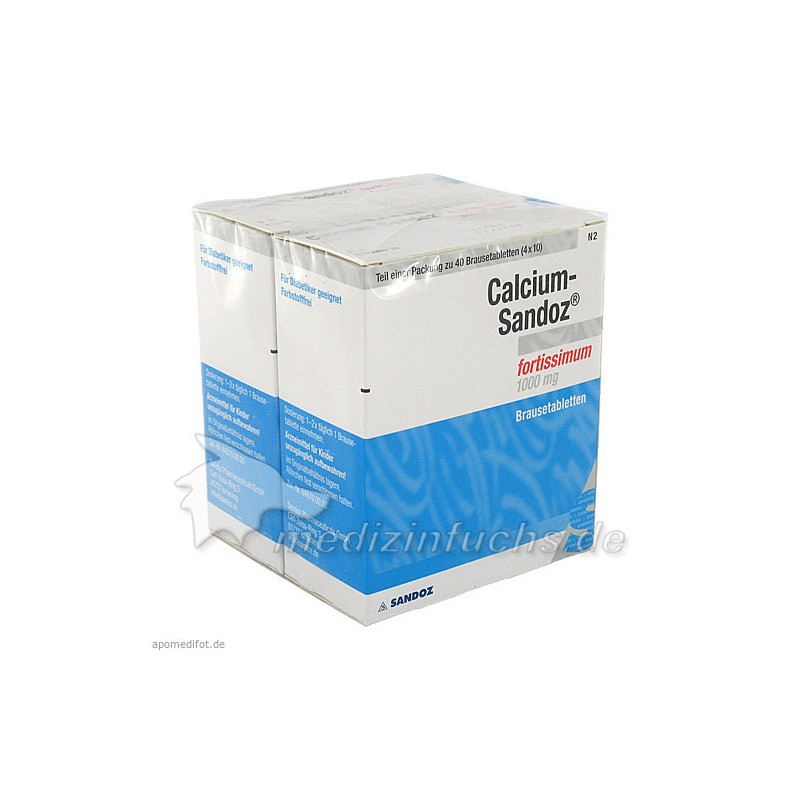 CALCIUM SANDOZ fortissimum Brausetabletten, 2X20 ST – PZN 4906217
