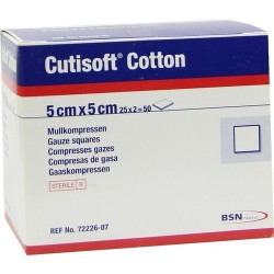 Cutisoft Cotton Kompressen steril 12-fach 5x5cm, 25X2 ST – PZN 3896712