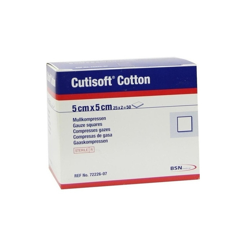 Cutisoft Cotton Kompressen steril 12-fach 5x5cm, 25X2 ST – PZN 3896712