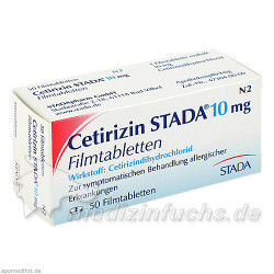 Cetirizin STADA 10mg Filmtabletten, 50 ST – PZN 2246610