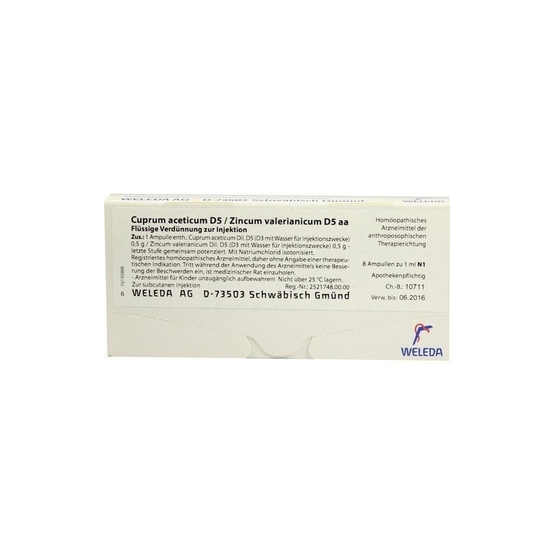 CUPRUM ACET D5 ZINC VAL D5, 8X1 ML – PZN 1621342