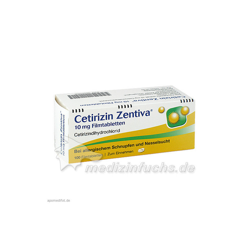 Cetirizin Zentiva 10 mg Filmtabletten, 100 ST – PZN 365606