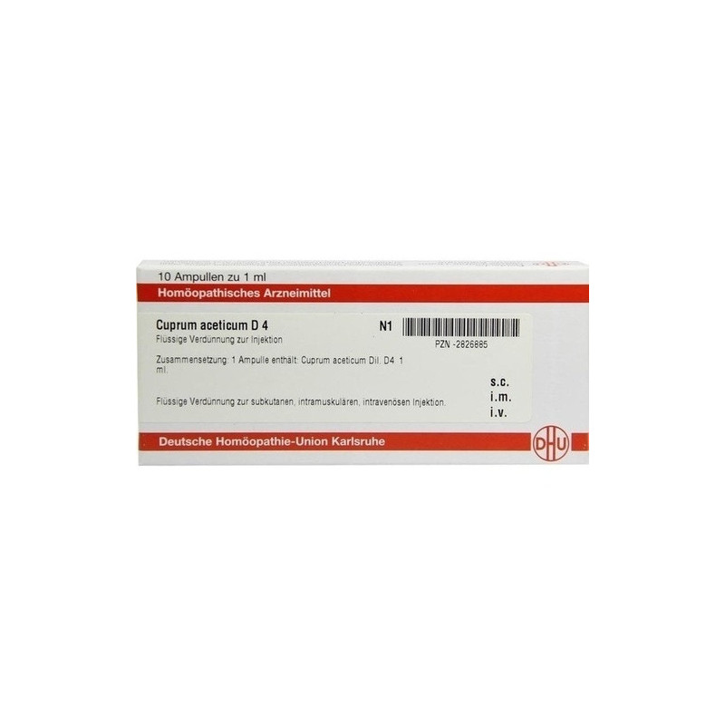 CUPRUM ACETICUM D 4 Ampullen, 10X1 ML – PZN 2826885