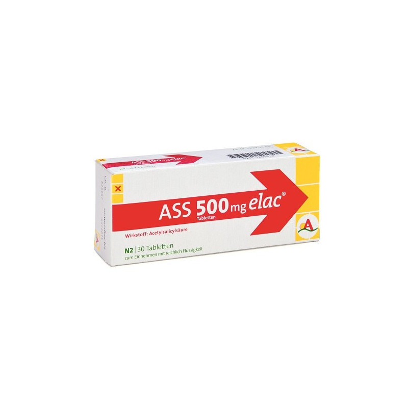 ASS 500mg elac Tabletten, 30 ST – PZN 1850812