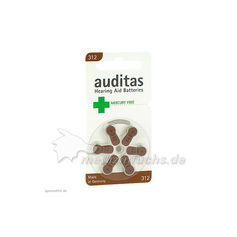 auditas 312 MF Hörgerätebatterie, 6 ST – PZN 11556568