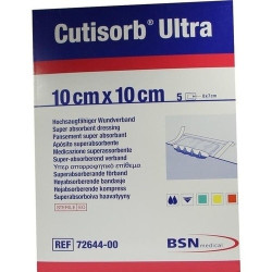 Cutisorb Ultra Saugkompresse steril 10x10cm, 5 ST – PZN 4411042