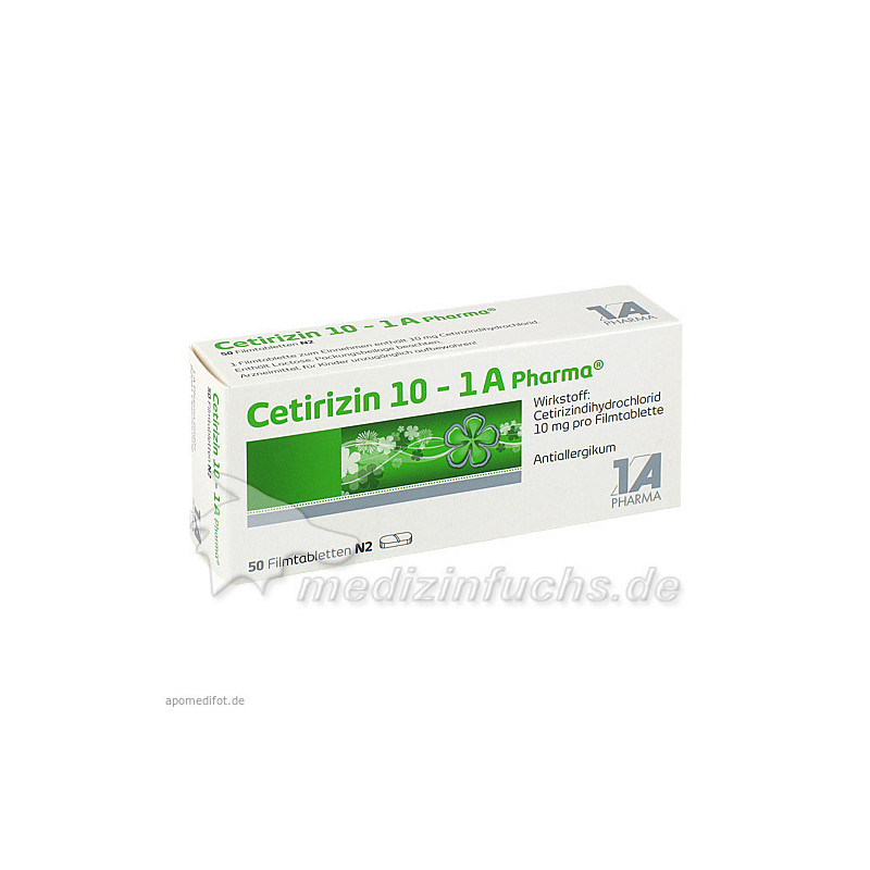 Cetirizin 10 - 1 A Pharma, 50 ST – PZN 3823630