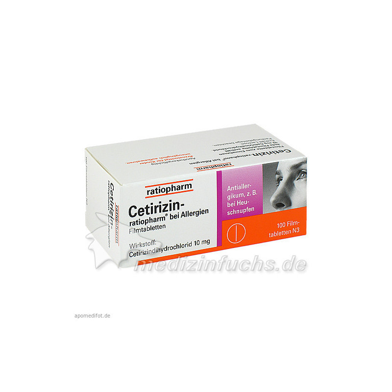 Cetirizin-ratiopharm bei Allergien 10 mg Filmtabl., 100 ST – PZN 2158165