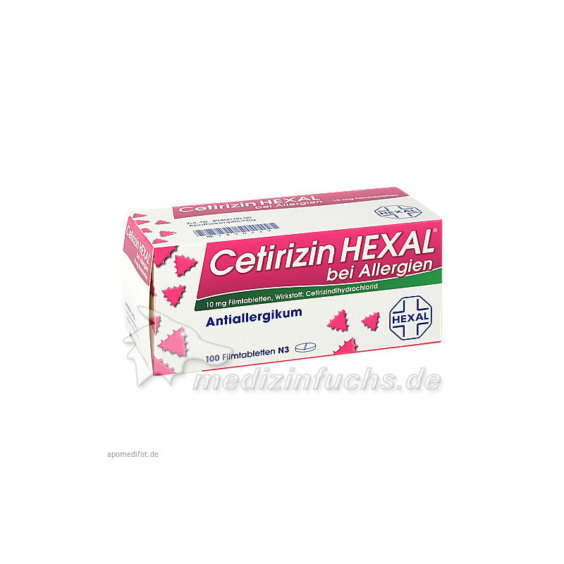 Cetirizin Hexal bei Allergien, 100 ST – PZN 1830229