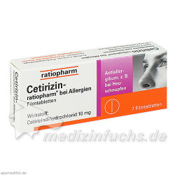 Cetirizin-ratiopharm bei Allergien 10 mg Filmtabl., 7 ST – PZN 2158136