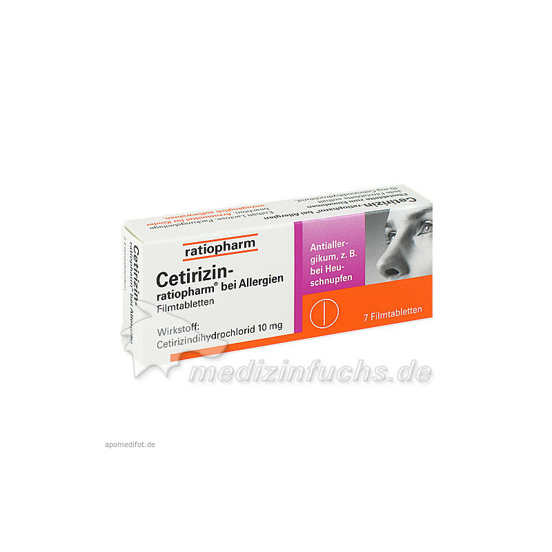 Cetirizin-ratiopharm bei Allergien 10 mg Filmtabl., 7 ST – PZN 2158136