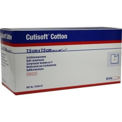 Cutisoft Cotton Schlitzkompressen steril 7.5x7.5cm, 50X2 ST – PZN 3898935