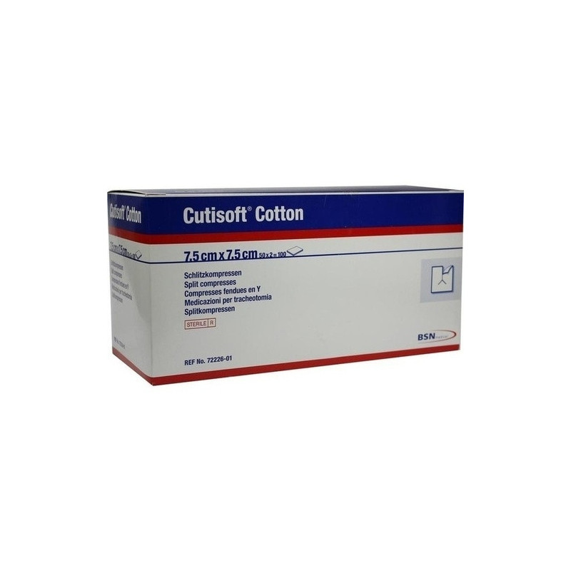 Cutisoft Cotton Schlitzkompressen steril 7.5x7.5cm, 50X2 ST – PZN 3898935