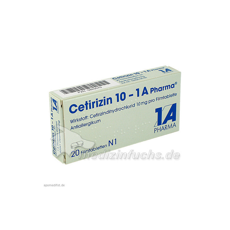 Cetirizin 10 - 1 A Pharma, 20 ST – PZN 3823570