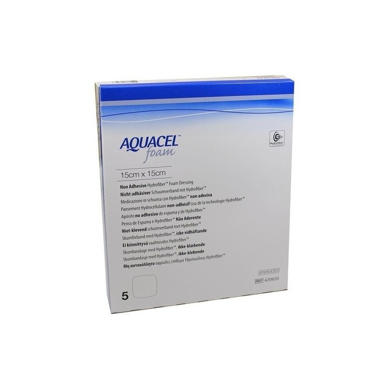AQUACEL Foam nicht-adhäsiv 15x15cm, 5 ST – PZN 8999807