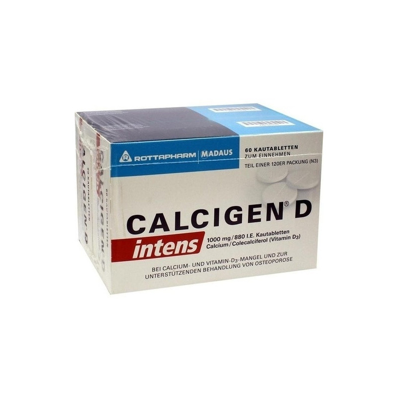 Calcigen D intens 1000 mg/880 I.E.Kautabletten, 120 ST – PZN 417125
