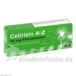 Cetirizin AbZ 10mg Filmtabletten, 20 ST – PZN 6716136