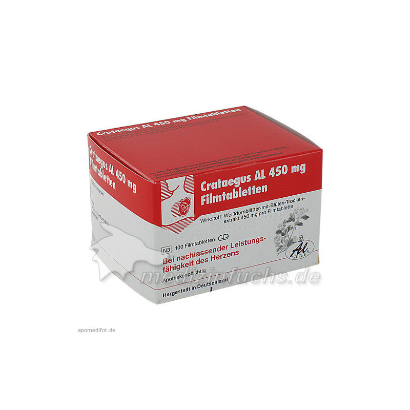 Crataegus AL 450mg Filmtabletten, 100 ST – PZN 13184