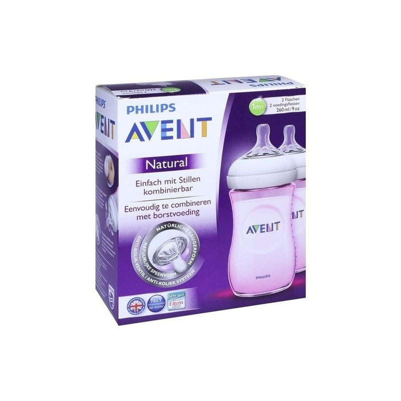 AVENT Naturnah Flasche 260ml Doppelpack rosa, 2 ST – PZN 3109602