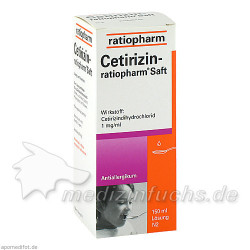 Cetirizin-ratiopharm Saft, 150 ML – PZN 2191091