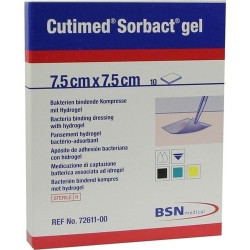 CUTIMED Sorbact Gel Kompressen 7,5x7,5 cm, 10 ST – PZN 2730346