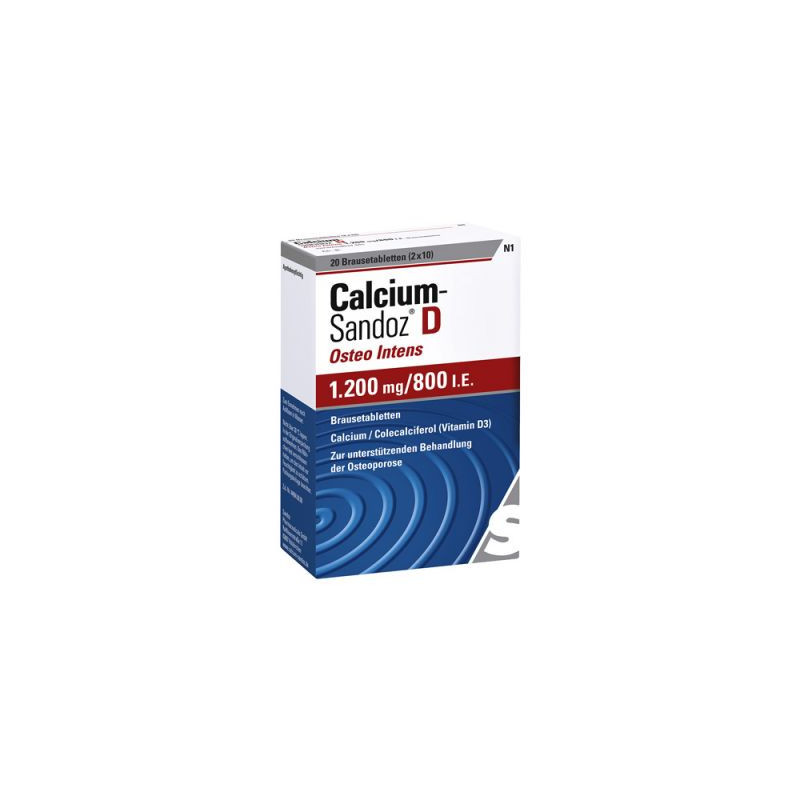 Calcium-Sandoz D Osteo intens 1200mg/800 I.E. (20 stk) – PZN 423686